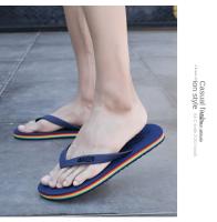 Zapatillas para hombre Moda interior Zapatillas informales de espiga Sandalia transpirable de playa de verano Suela antideslizante de arco iris Tamaño duradero 40-47 - details 11