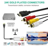 Cable HDMI Compatible con RCA, 1080P, 5 pies/HDMI macho a 3 RCA, adaptador de conector de Audio y vídeo AV para TV HDTV - details 3
