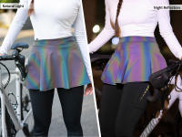 WOSAWE Falda reflectante completa para mujer con cremallera, faldas elásticas repelentes al agua para ciclismo, correr, actividades nocturnas - details 1