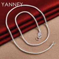 Collar de cadena de serpiente redonda para mujeres y hombres, joyería de plata, 3 mm, 16-30 pulgadas - details 5