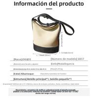 Bolso bandolera de mujer versátil casual bolso de mujer de alta gama de tela de algodón con bolso de cubo de cuero - details 1