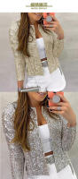 Moda Primavera 2025 Abrigo Corto Casual con Cuello Alto para Mujeres Color Bloqueado Brillante - details 4