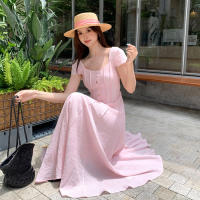 Vestido de verano 2025 nuevo temperamento francés de cintura alta vestido de vacaciones de puro deseo para mujeres. - details 2