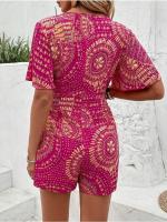 Vestido de verano para mujer con escote en V, estampado, corte Bo, estilo vacaciones, estilo Viero. - details 7