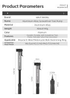 WEST BIKING-bomba portátil de aleación de aluminio para bicicleta, válvula Schrader Presta, Inflador de neumáticos con destornillador, herramienta de 80 PSI, accesorios para bicicleta - details 2