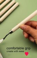 Paleta de Pintura al Óleo Set de 7 Herramientas de Artista Cuchillos de Paleta de Plástico con Mango de Madera Cuchillo de Acero Inoxidable Elástico Ideal para Pintar con Aceite Herramientas de Arte para Niños - details 8