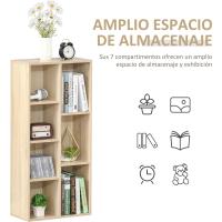 Estantería de Madera Rústica Marrón 7 Compartimentos para Libros, Archivos, Dormitorio, Oficina - details 12
