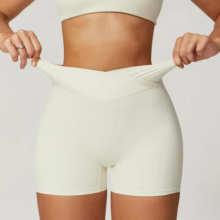 Pantalones Cortos de Yoga de Nylon Suave Cintura Alta para Entrenamiento y Ciclismo - 1