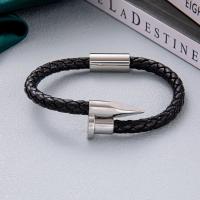 Pulsera para Hombre con Remaches Euroamericanos, Pulsera de Cuero Sintético Punk, Regalos Para Hombre - details 1