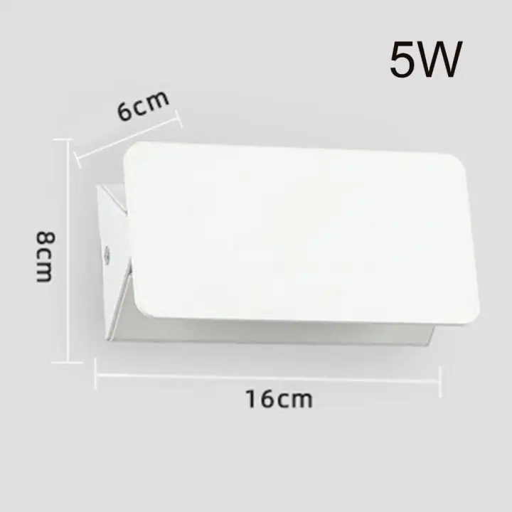 Lámpara de pared LED de ángulo intercambiable de aluminio de 5W/10W, lámpara de interior/exterior, lámpara de pasillo, lámpara de pared del dormitorio - 1