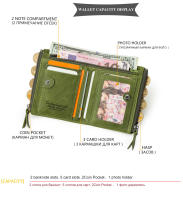 Carteras de Piel Genuina CONTACT'S para Mujeres - Carteras Cortas de Doble Pliegue, Monederos de Moda para Mujeres, Porta Tarjetas, Monedero, Clip para Dinero, Carteras para Mujeres y Hombres - details 4