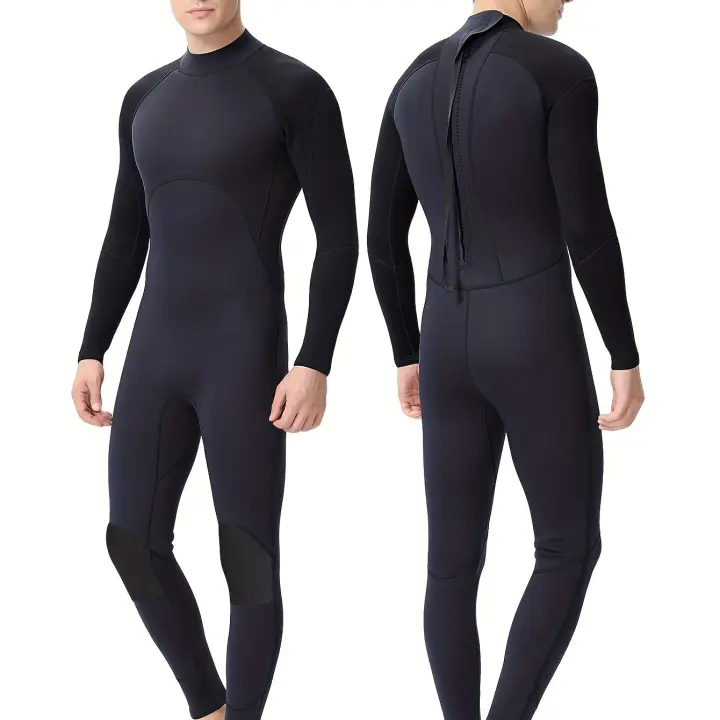 Traje De Neopreno Cálido De 2 Mm Para Hombre, Ajustado Y Elástico, Con Mangas Largas Y Protección Solar Para Surf Y Natación - 1