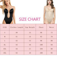 Ropa interior Invisible con escote en U y espalda descubierta, Body con escote en V profundo, sujetador de realce, modelador de cuerpo completo, Tanga sin costuras, bragas debajo del vestido - details 0