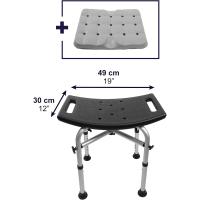 Taburete de Baño Ducha (150 kg) Reforzado con Doble Barra, Cojín, Silla Ajustable, Banqueta Antideslizante, Sin Herramientas - details 10