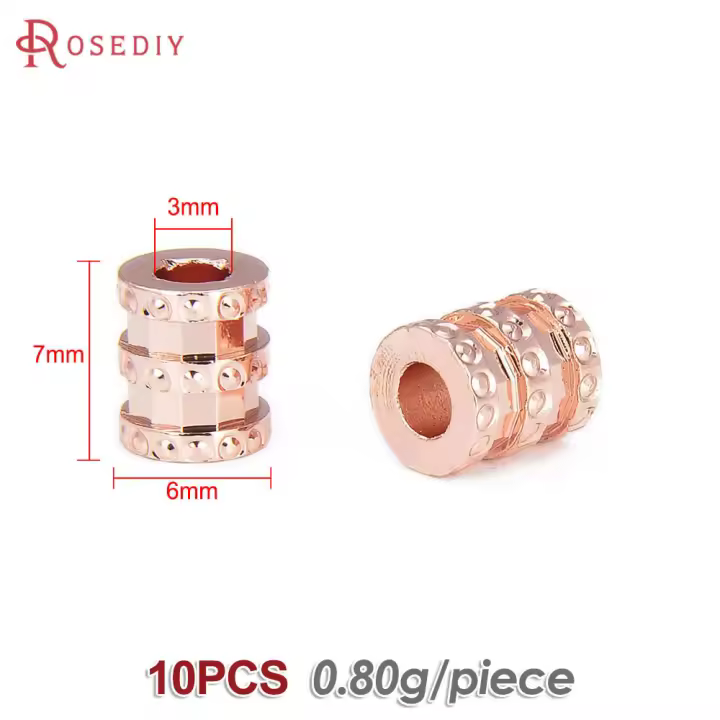 Gran Espaciador de Cilindro de Latón Dorado de 18K Accesorios para Hacer Pulseras - 1