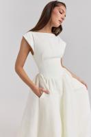 Vestido de noche elegante para mujer con escote en la espalda - Vestido largo sin mangas con pliegues para fiesta, graduación, vacaciones - details 7