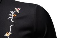 Camisa à manches longues brodée de fleurs pour hommes, chemises décontractées pour hommes, broderie exquise, monocromática, oficina de negocios, fiesta, boîte de noche, printemps - details 13