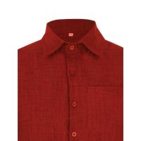 Camisa clásica de manga corta para hombre, camisa informal de Color sólido para vacaciones de verano - details 8