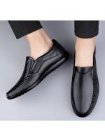 Zapatos Casuales de Cuero para Hombres Primavera-Verano 2025 Cómodos, de Primera Calidad, Perforados con Agujeros, Estilo Casual para Mediana Edad - details 5