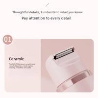 Maquinilla de afeitar eléctrica para mujer, afeitadora indolora, recortadora de pelo corporal para axila, Bikini, brazo, pierna, cara, bigote, portátil - details 15