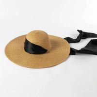 Sombrero de playa ancho para mujer, paja de cúpula con correa informal, nueva moda - details 4