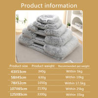 Cama De Perro Mediana Cubierta Por La Mitad Sofá Cuadrado Suave Para Gatos Relleno Total Cojín De Plush Casa Para Mascotas Materiales Ecológicos Lavable Mecánicamente - details 0