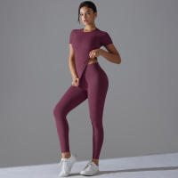 Conjunto Deportivo de Cintura Alta Top de Yoga y Pantalones Equipo Deportivo y Moda - details 35