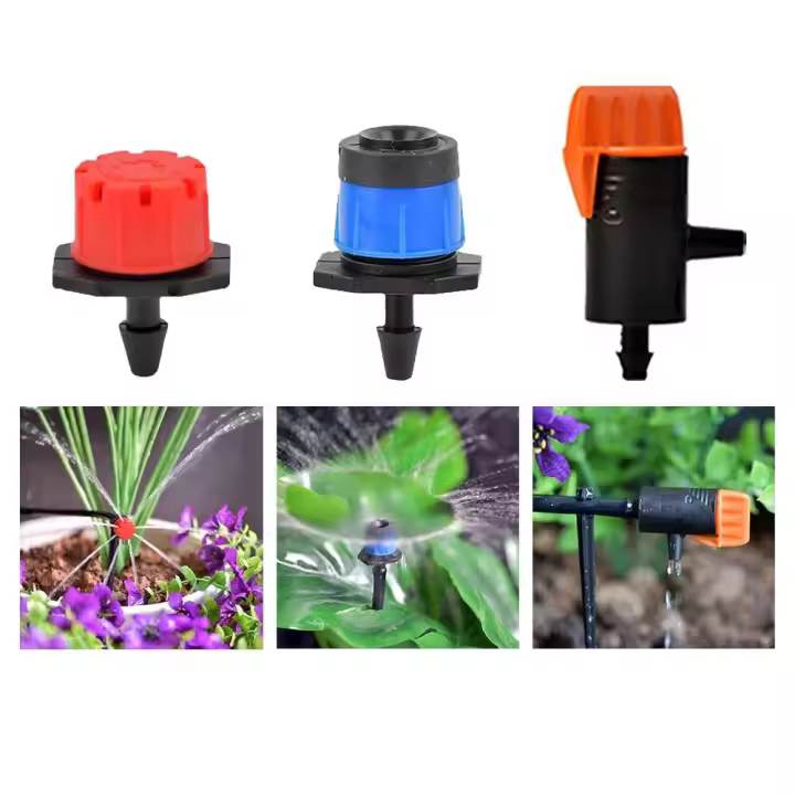 20 goteros insertados en el suelo, mangueras de 4/7 mm, riego, boquillas de vórtice, sistema de riego de jardín - 1