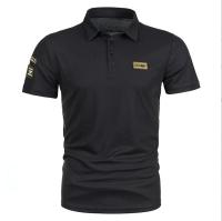 Polo de manga corta para hombre, camiseta de manga corta con símbolo de empalme, solapa informal, novedad de verano - details 9