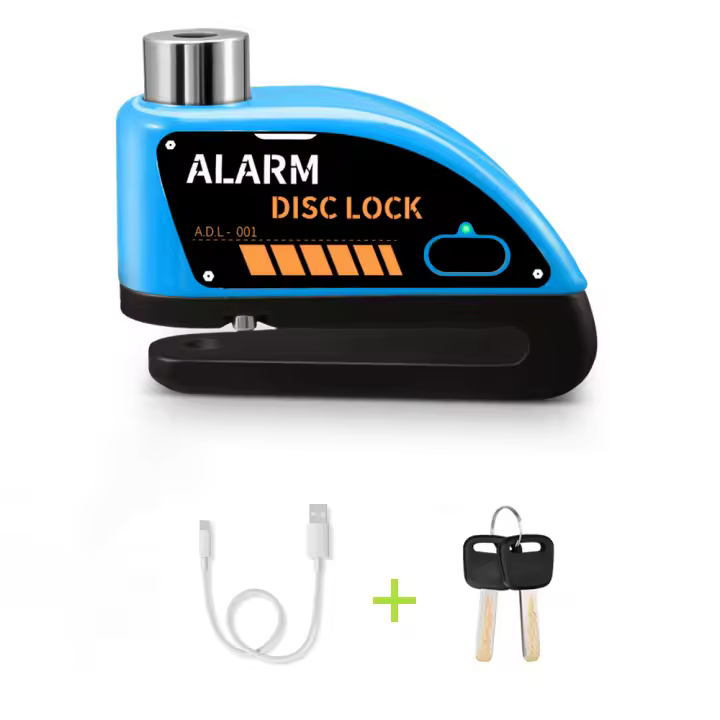 Cerradura de Motocicleta Recargable Anchtek Alarma de Motocicleta 120db Seguridad Accesorios de Moto Antirrobo con Disco de Freno - 1
