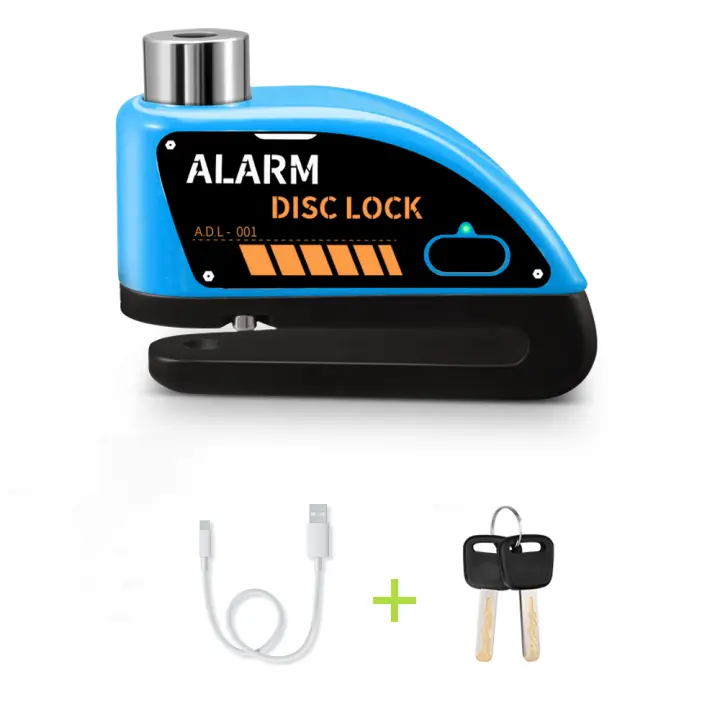 Cerradura de Motocicleta Recargable Anchtek Alarma de Motocicleta 120db Seguridad Accesorios de Moto Antirrobo con Disco de Freno - 1