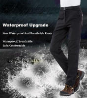 LNGXO Pantalones de Vellón para Hombres Cálidos, Impermeables, a Prueba de Viento para Invierno - details 2