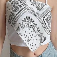 Camiseta sin mangas de verano, camiseta sin mangas ajustada con estampado retro y cuello cuadrado, camiseta para mujer - details 11