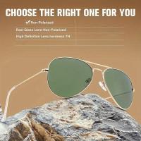 Gafas de sol retro clásicas, aviador con montura de metal y lentes de vidrio, para hombres, mujeres, deportes al aire libre - details 4
