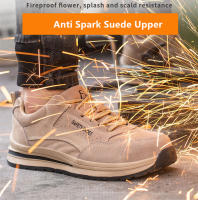 Zapatos de seguridad antichispas para soldador, calzado de trabajo de gamuza antiperforación, antideslizante - details 6