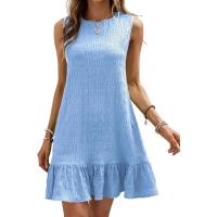 Moda de verano corta de Color sólido informal suelta 2024, vestido Midi acampanado para mujer, vestidos Vintage elegantes para mujer - details 5