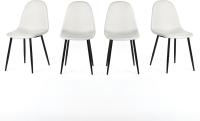 Juego de 4 sillas giratorias de ante para comedor con asiento acolchado, sillas de diseño para salón o cocina, con patas de metal negro, marrón - details 43