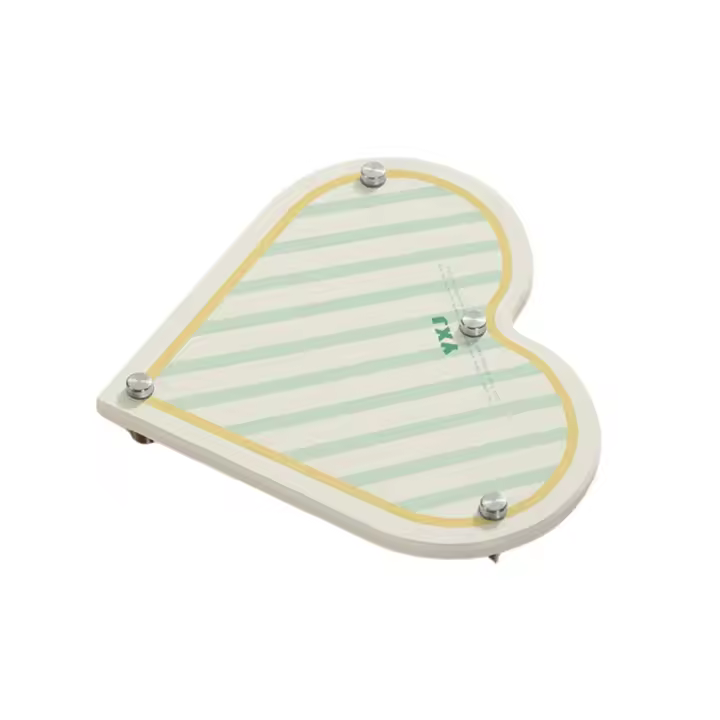 Bandeja de baño de barro de diatomeas con patrón de corazón, estante de almacenamiento de baño antideslizante de secado rápido, absorbente de agua a prueba de humedad - 1
