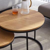 Conjunto de Mesa de Centro Redondo de Madera Tables de Café y Té-Claro - details 3