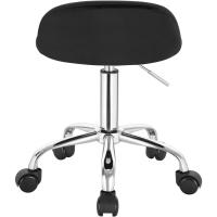 Silla de Oficina de Cuero Sintético Silla de Escritorio sin Brazos Taburete Giratorio para Sala de Masaje SPA Taburete de Tocador Blanco - details 23