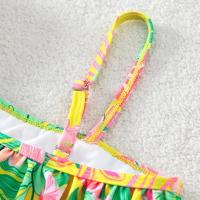 Traje de Baño de Niña de Cintura Angular con Borlas Secado Rápido, Transpirable, Estampado - details 3