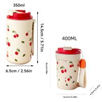 Botella de agua de plástico portátil con cuerda sellada, vaso resistente al frío y al calor para leche y café, 350/400Ml - details 10