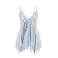 Camisón erótico con cuello en V profundo para mujer, lencería Sexy, ropa interior de encaje transparente, ropa de dormir Floral - details 8