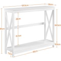 Recibidor Consola Recibidor Estrecha Recibidor Auxiliar Forma X para Salón Pasillo Blanca 1015x30x81cm - details 2