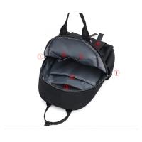 Mochila ligera e impermeable para mujer, bolso de viaje informal, Bola de felpa bonita, color rojo, azul y negro - details 9