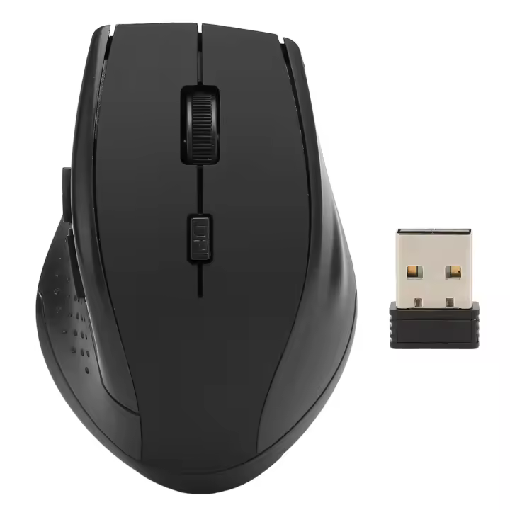 Ratón óptico inalámbrico de 2,4 GHz, 6 botones, ergonómico, receptor USB - 1