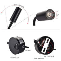 Lámpara LED de pared para cabecera de cama, candelabros de pared para lectura y trabajo de máquina de 4000 V, color negro, 3W, 110 K, 240-220V, 2 unidades por lote - details 2