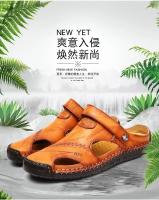 Sandalias de verano para hombre, zapatos informales de cuero genuino para hombre, sandalias de cuero para exteriores para hombre, zapatos de playa, zapatos romanos para hombre - details 1