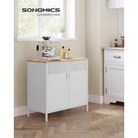 Estante de Acero Doble Puerta Magnético Marco Ajustable Naturaleza Beige y Blanco - details 1