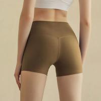 pantalones cortos de yoga para levantamiento de cadera, pantalones cortos de tres cuartos para mujer, cintura alta, color melocotón, color nude, para correr, deportes, secado rápido - details 4